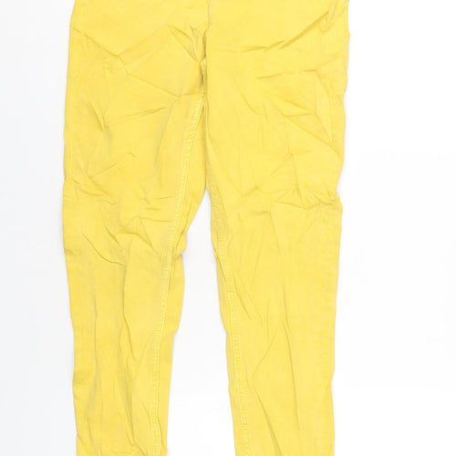 Marks and Spencer Womens Yellow Cotton Skinny Jeans Size 8 L30 in Regular Zip