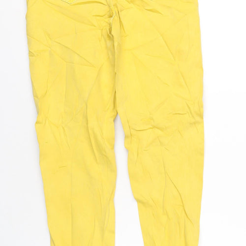 Marks and Spencer Womens Yellow Cotton Skinny Jeans Size 8 L30 in Regular Zip