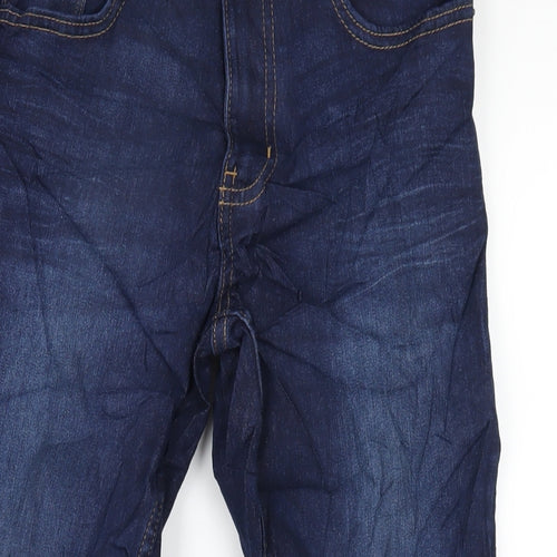 Marks and Spencer Womens Blue Cotton Skinny Jeans Size 8 L26 in Regular Zip