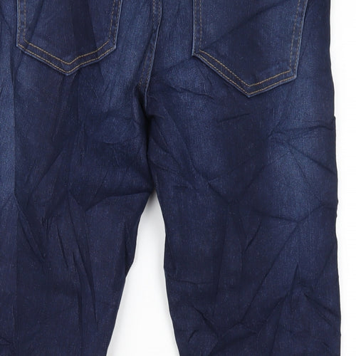 Marks and Spencer Womens Blue Cotton Skinny Jeans Size 8 L26 in Regular Zip