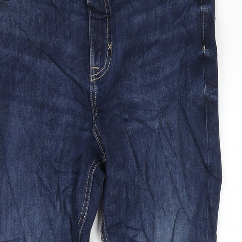 Marks and Spencer Womens Blue Cotton Skinny Jeans Size 10 L27 in Regular Zip