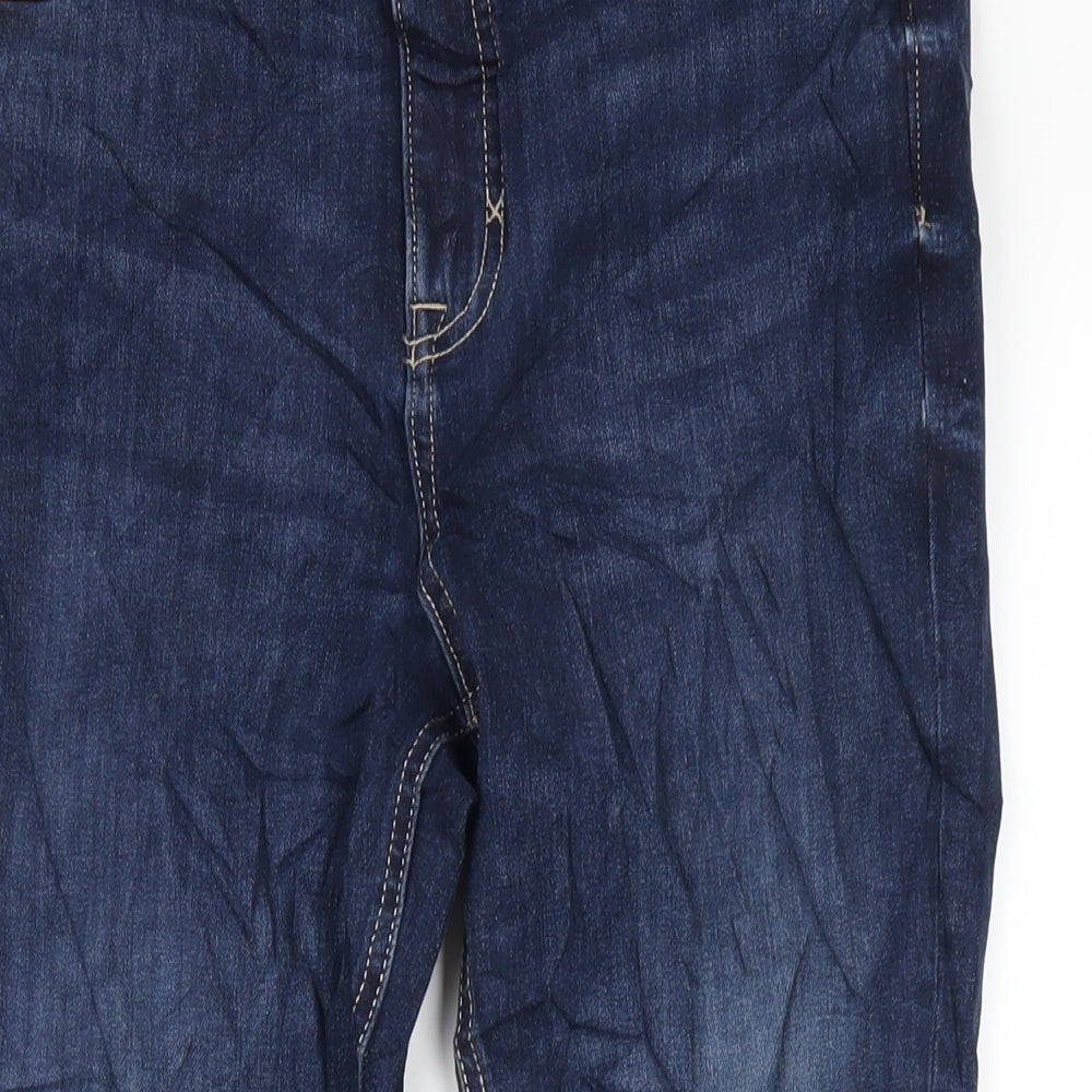 Marks and Spencer Womens Blue Cotton Skinny Jeans Size 10 L27 in Regular Zip