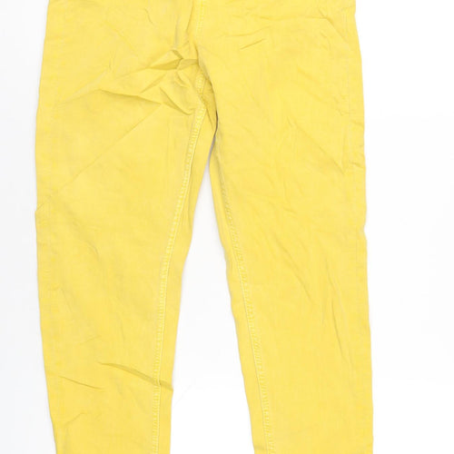 Marks and Spencer Womens Yellow Cotton Skinny Jeans Size 8 L30 in Regular Zip