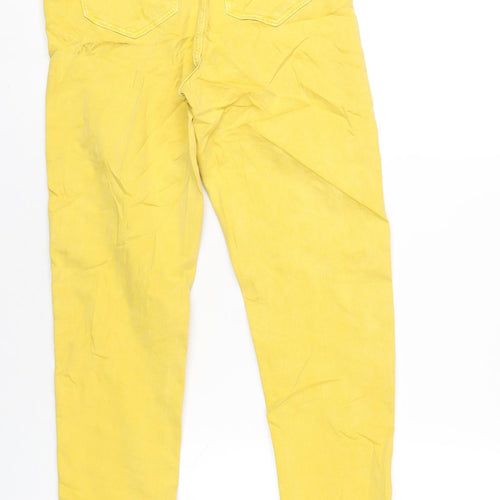 Marks and Spencer Womens Yellow Cotton Skinny Jeans Size 8 L30 in Regular Zip