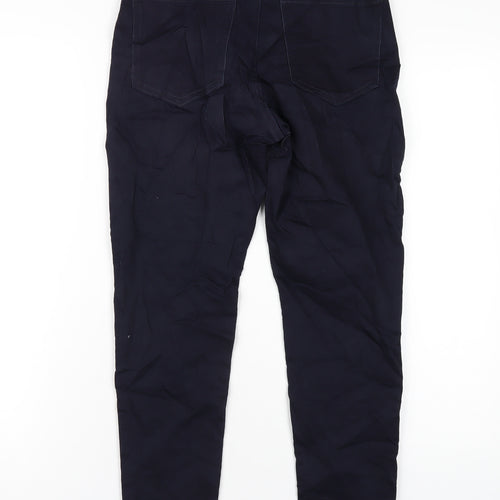 Marks and Spencer Womens Blue Cotton Skinny Jeans Size 10 L27 in Regular Zip