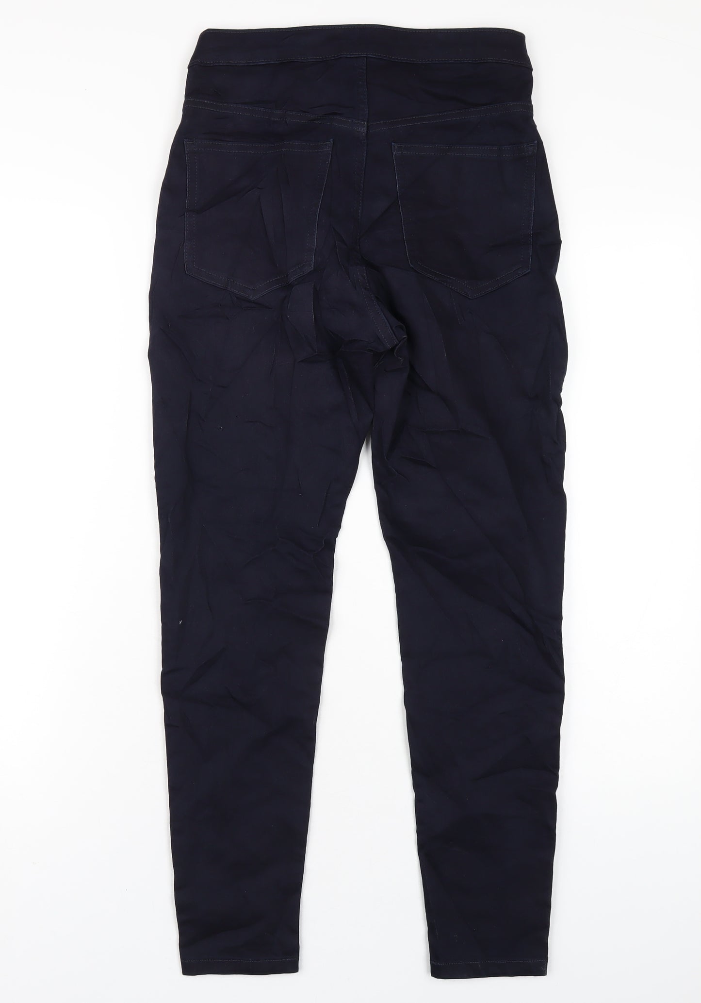 Marks and Spencer Womens Blue Cotton Skinny Jeans Size 10 L27 in Regular Zip