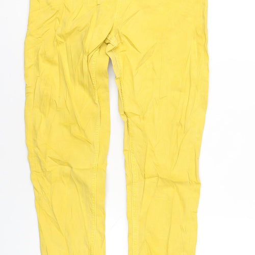 Marks and Spencer Womens Yellow Cotton Skinny Jeans Size 8 L29 in Regular Zip