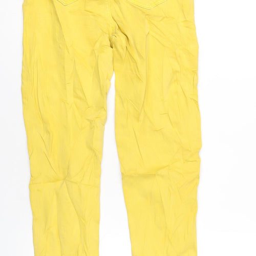 Marks and Spencer Womens Yellow Cotton Skinny Jeans Size 8 L29 in Regular Zip