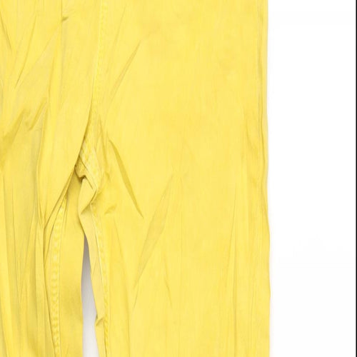 Marks and Spencer Womens Yellow Cotton Skinny Jeans Size 8 L29 in Regular Zip