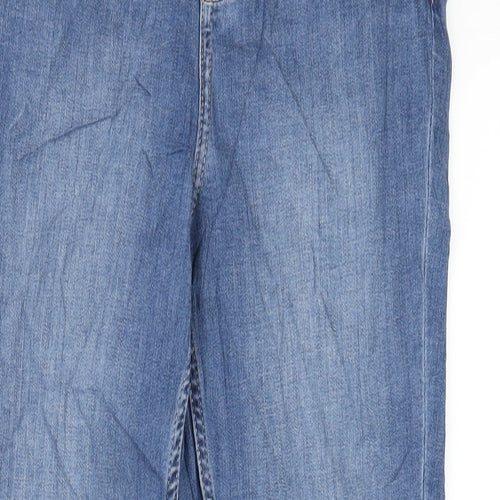 Marks and Spencer Womens Blue Cotton Skinny Jeans Size 12 L29 in Regular Zip