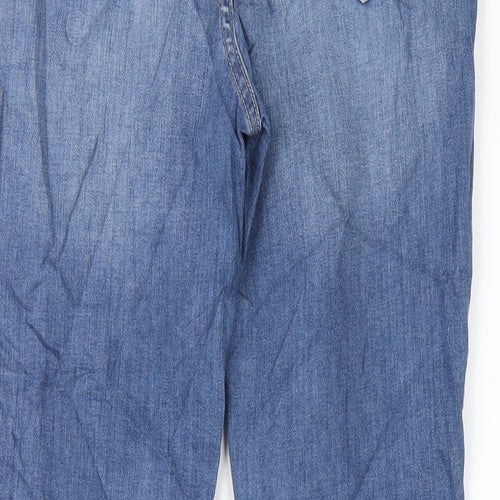 Marks and Spencer Womens Blue Cotton Skinny Jeans Size 12 L29 in Regular Zip