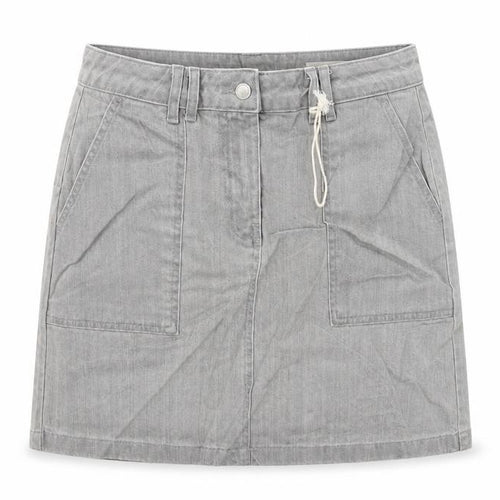 Marks and Spencer Womens Grey Cotton A-Line Skirt Size 10 Zip