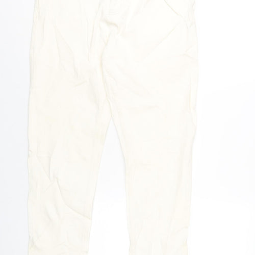 Marks and Spencer Womens Ivory Cotton Skinny Jeans Size 16 L32 in Regular Zip