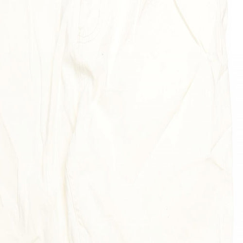 Marks and Spencer Womens Ivory Cotton Skinny Jeans Size 16 L32 in Regular Zip