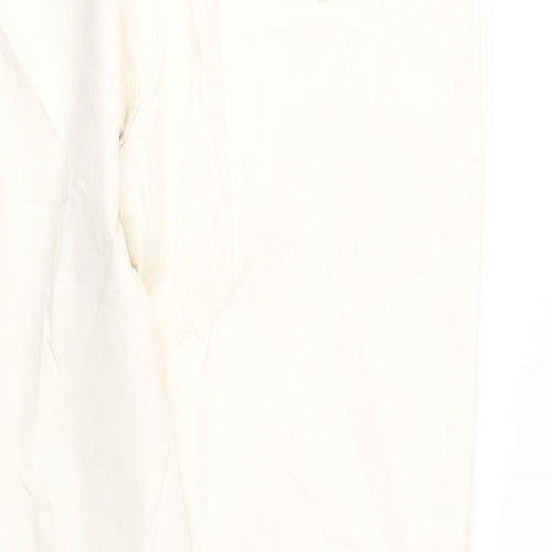 Marks and Spencer Womens Ivory Cotton Skinny Jeans Size 16 L32 in Regular Zip