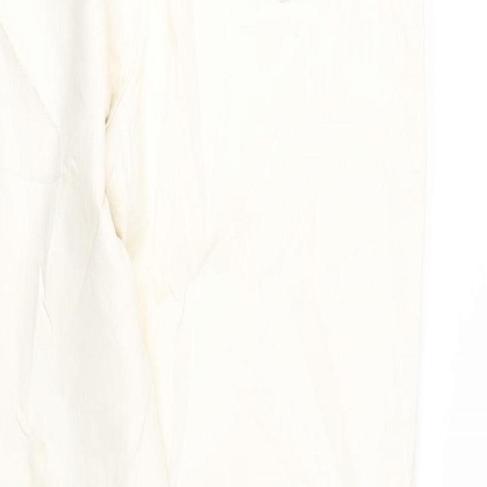 Marks and Spencer Womens Ivory Cotton Skinny Jeans Size 16 L32 in Regular Zip