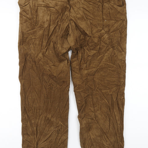 Marks and Spencer Mens Brown Cotton Sweatpants Trousers Size 34 in L31 in Regular Zip