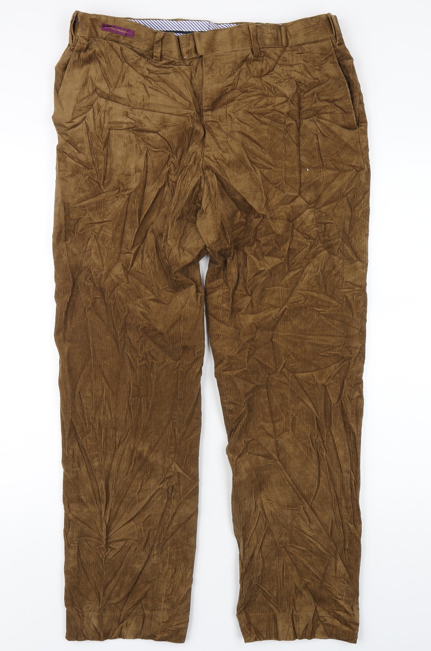 Marks and Spencer Mens Brown Cotton Sweatpants Trousers Size 34 in L31 in Regular Zip