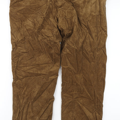 Marks and Spencer Mens Brown Cotton Sweatpants Trousers Size 34 in L31 in Regular Zip