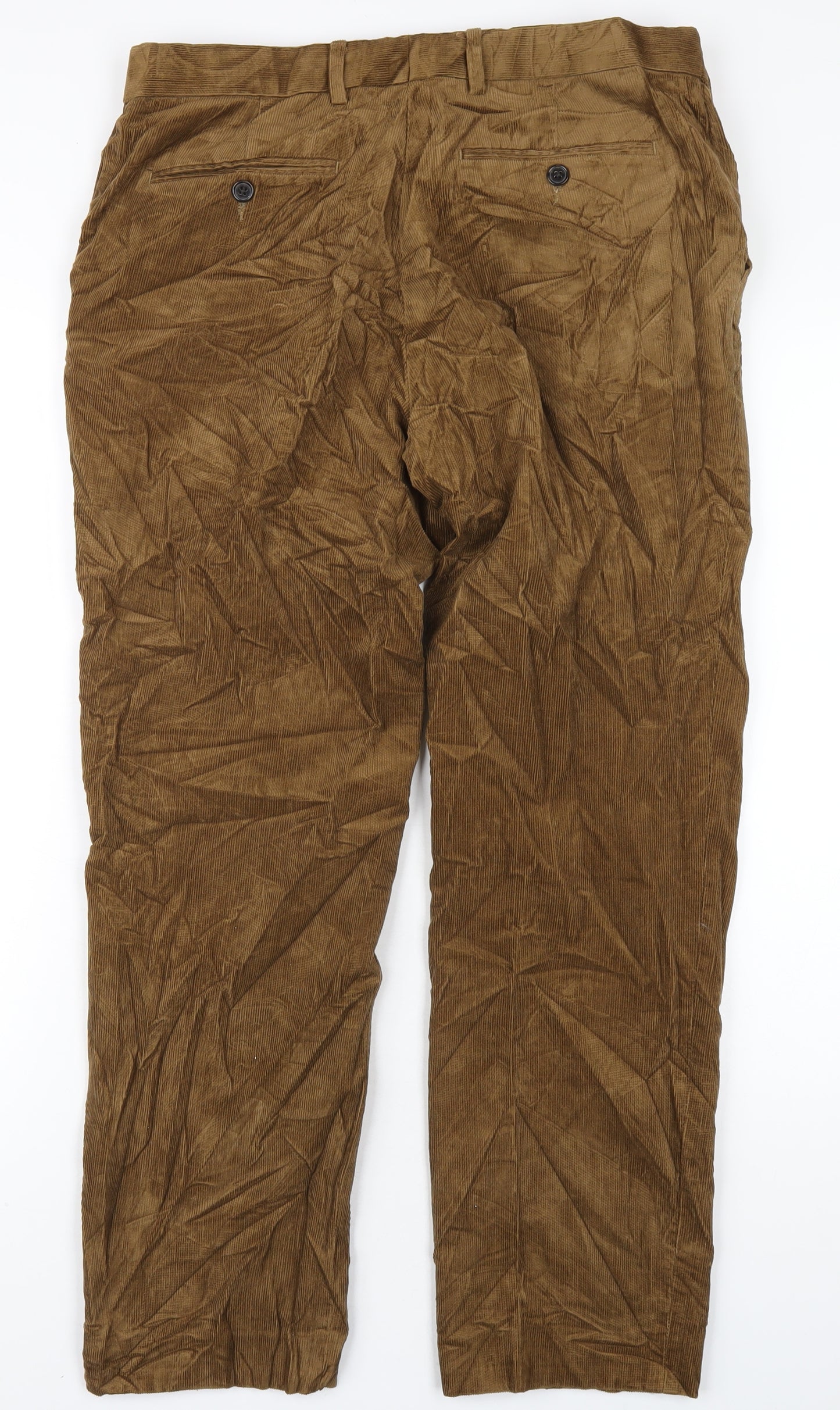 Marks and Spencer Mens Brown Cotton Sweatpants Trousers Size 34 in L31 in Regular Zip