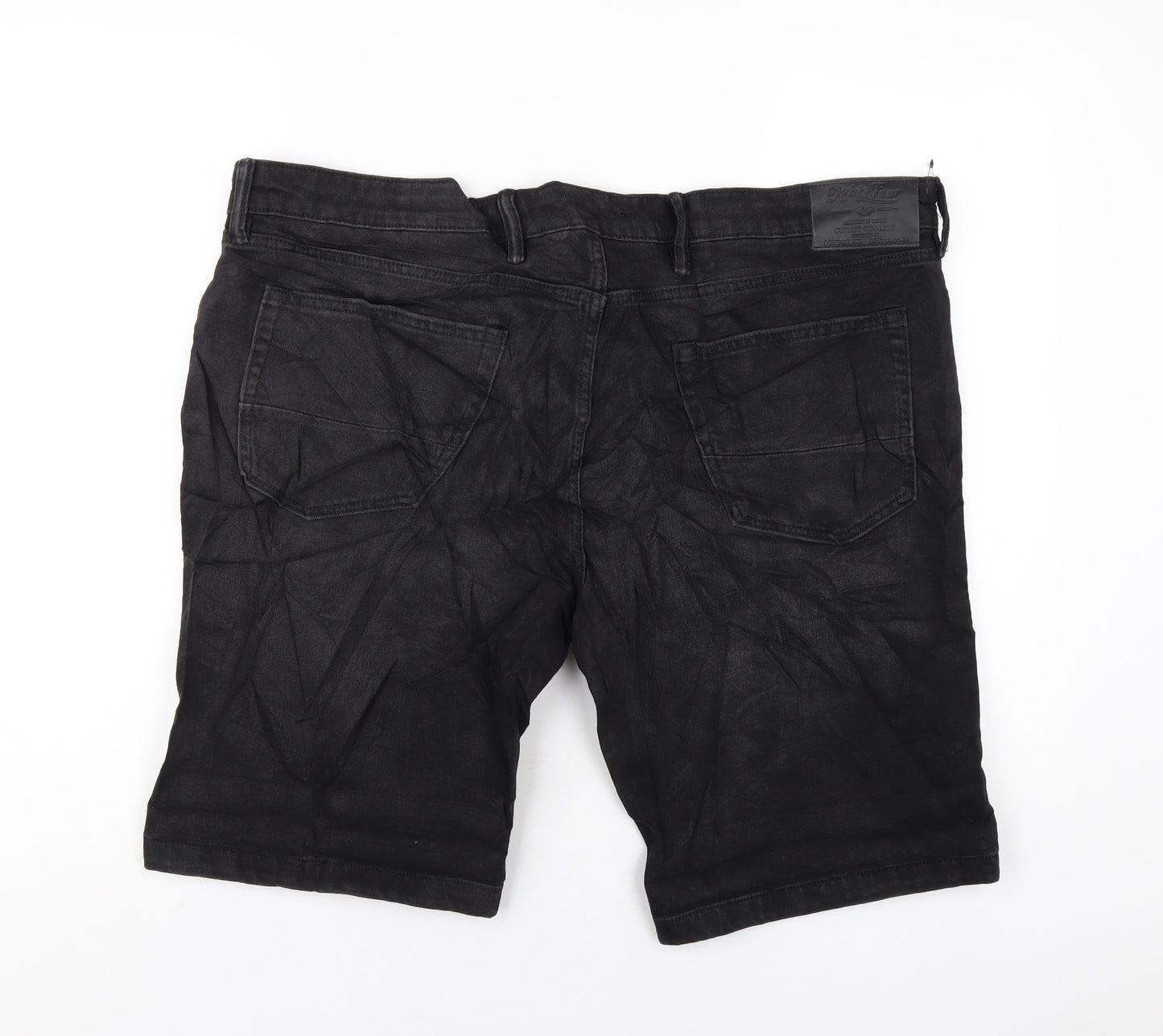 Marks and Spencer Mens Black Cotton Bermuda Shorts Size 42 in L11 in Regular Zip