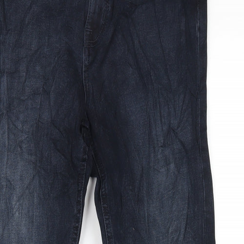 Marks and Spencer Womens Blue Cotton Skinny Jeans Size 8 L29 in Regular Zip