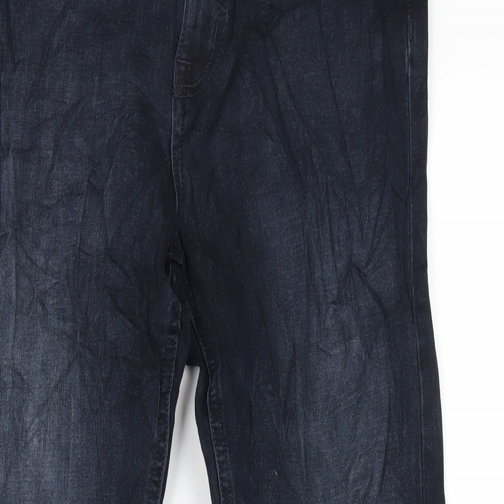 Marks and Spencer Womens Blue Cotton Skinny Jeans Size 8 L29 in Regular Zip