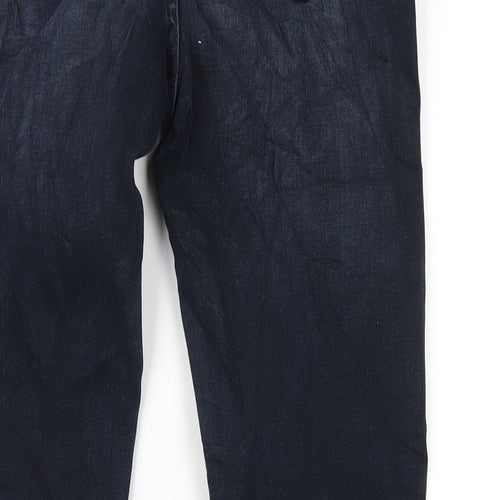 Marks and Spencer Womens Blue Cotton Skinny Jeans Size 8 L29 in Regular Zip