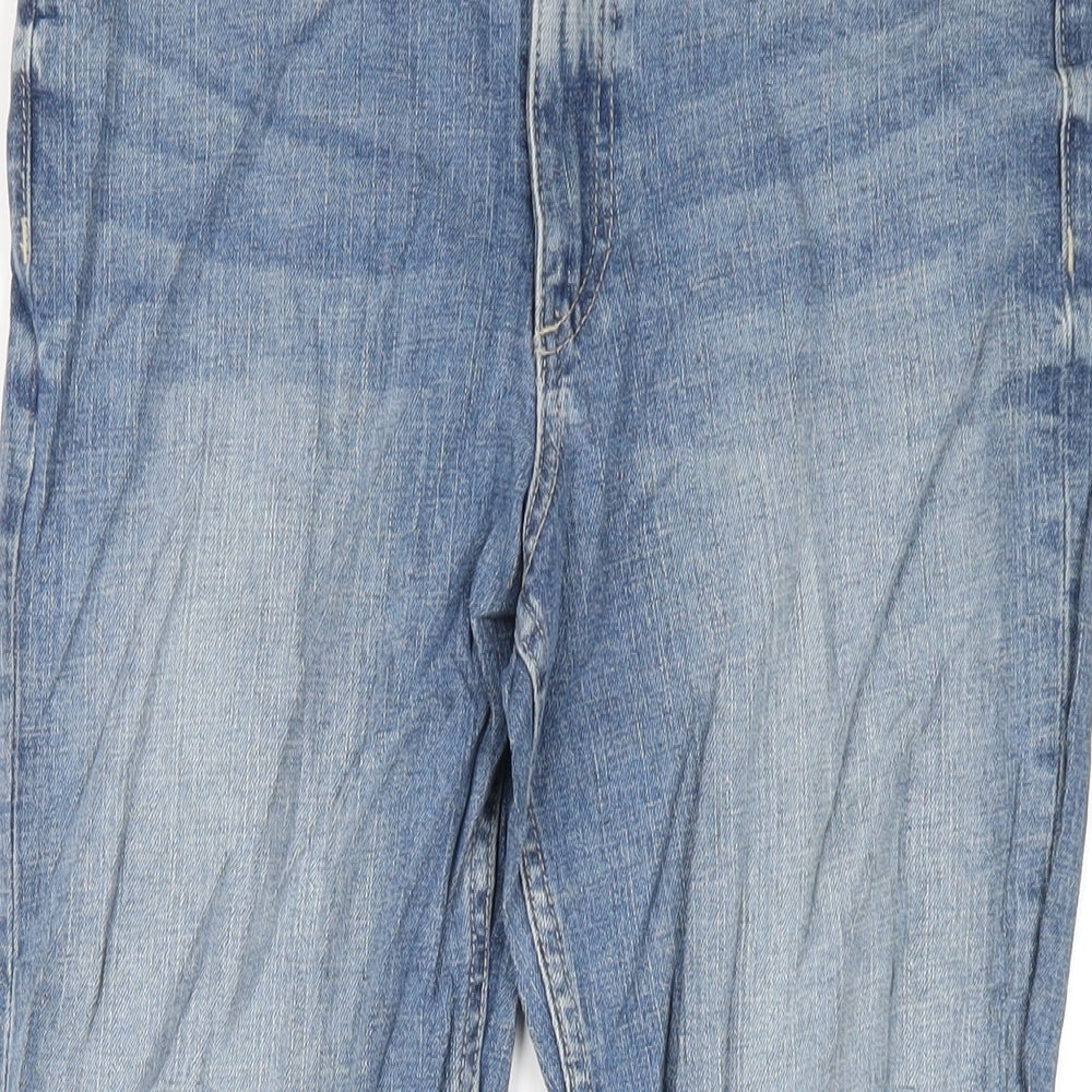 Marks and Spencer Womens Blue Cotton Straight Jeans Size 8 L29 in Regular Zip