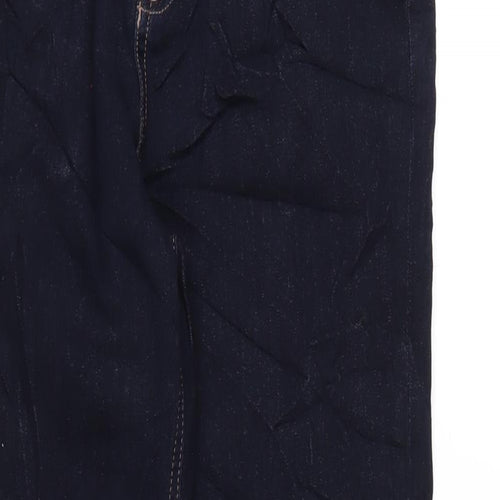 Marks and Spencer Womens Blue Cotton Straight Jeans Size 14 L29 in Regular Zip