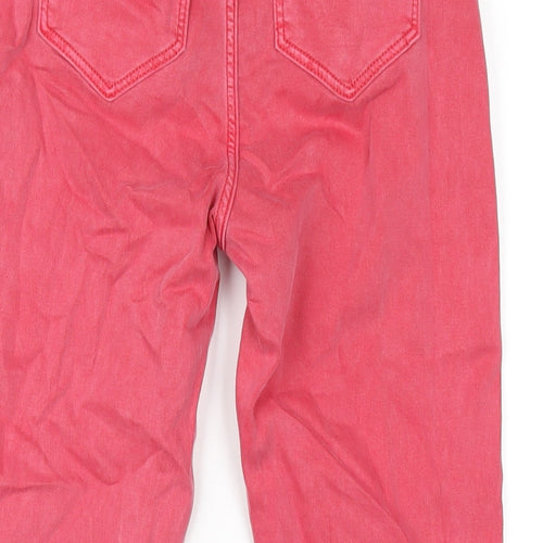 Marks and Spencer Womens Red Cotton Cropped Jeans Size 8 L23 in Regular Zip