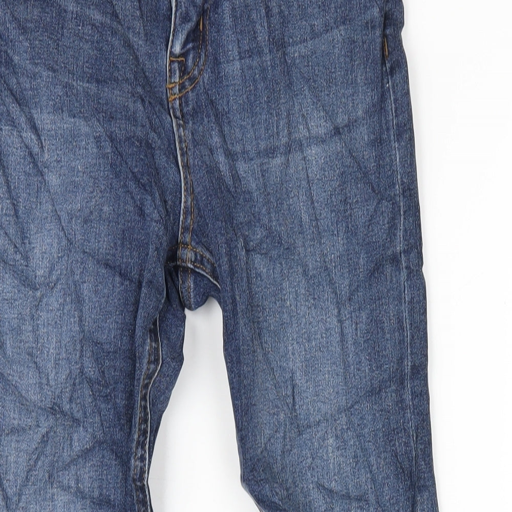 Marks and Spencer Womens Blue Cotton Skinny Jeans Size 6 L29 in Regular Zip