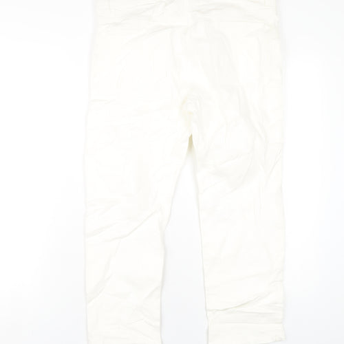 Marks and Spencer Womens White Cotton Straight Jeans Size 14 L24 in Regular Zip