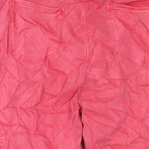 Marks and Spencer Womens Red Cotton Cropped Jeans Size 24 L23 in Regular Zip
