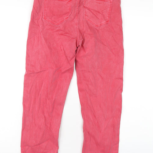 Marks and Spencer Womens Red Cotton Cropped Jeans Size 8 L23 in Regular Zip