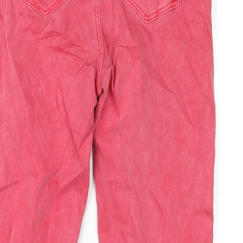 Marks and Spencer Womens Red Cotton Cropped Jeans Size 8 L23 in Regular Zip