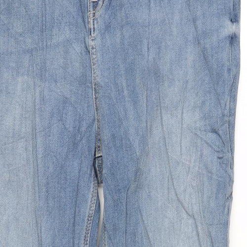 Marks and Spencer Womens Blue Cotton Straight Jeans Size 36 in L30 in Regular Zip