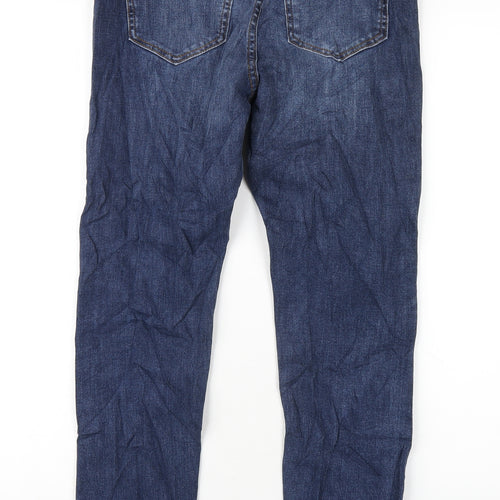 Marks and Spencer Womens Blue Cotton Skinny Jeans Size 8 L29 in Regular Zip