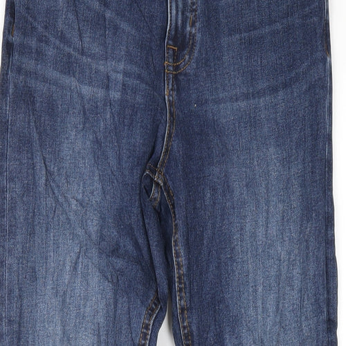 Marks and Spencer Womens Blue Cotton Skinny Jeans Size 8 L29 in Regular Zip