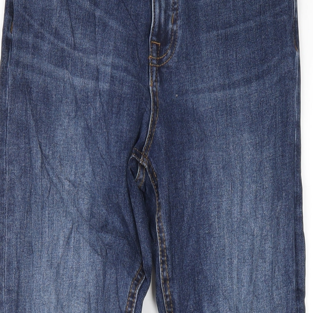 Marks and Spencer Womens Blue Cotton Skinny Jeans Size 8 L29 in Regular Zip