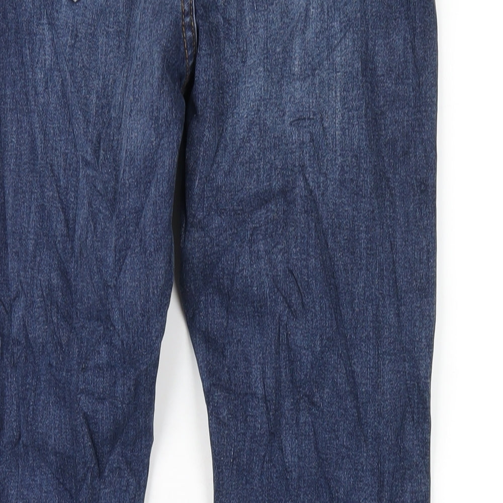 Marks and Spencer Womens Blue Cotton Skinny Jeans Size 8 L29 in Regular Zip
