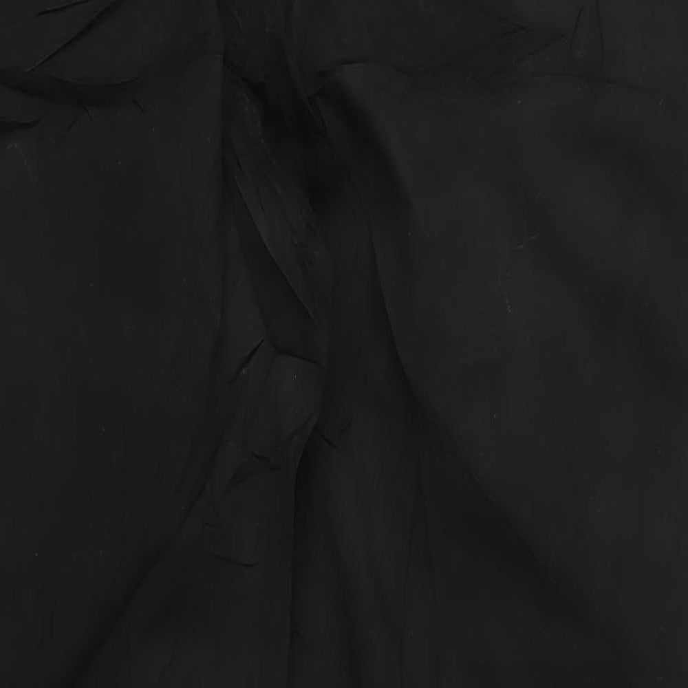 Marks and Spencer Mens Black Cotton Trousers Size XL L31 in Regular Drawstring