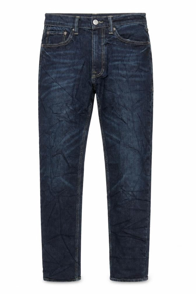 Marks and Spencer Mens Blue Cotton Skinny Jeans Size 32 in L31 in Regular Zip