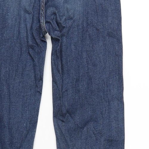 Marks and Spencer Womens Blue Cotton Skinny Jeans Size 8 L29 in Regular Zip