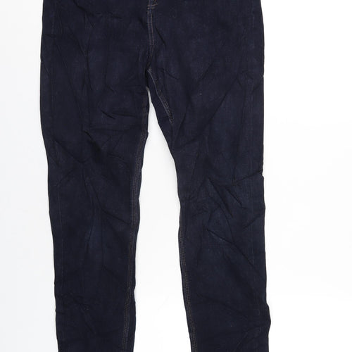 Marks and Spencer Womens Blue Cotton Skinny Jeans Size 12 L30 in Regular Zip