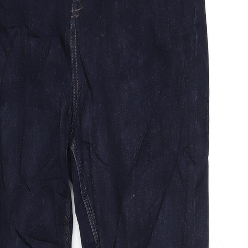 Marks and Spencer Womens Blue Cotton Skinny Jeans Size 12 L30 in Regular Zip