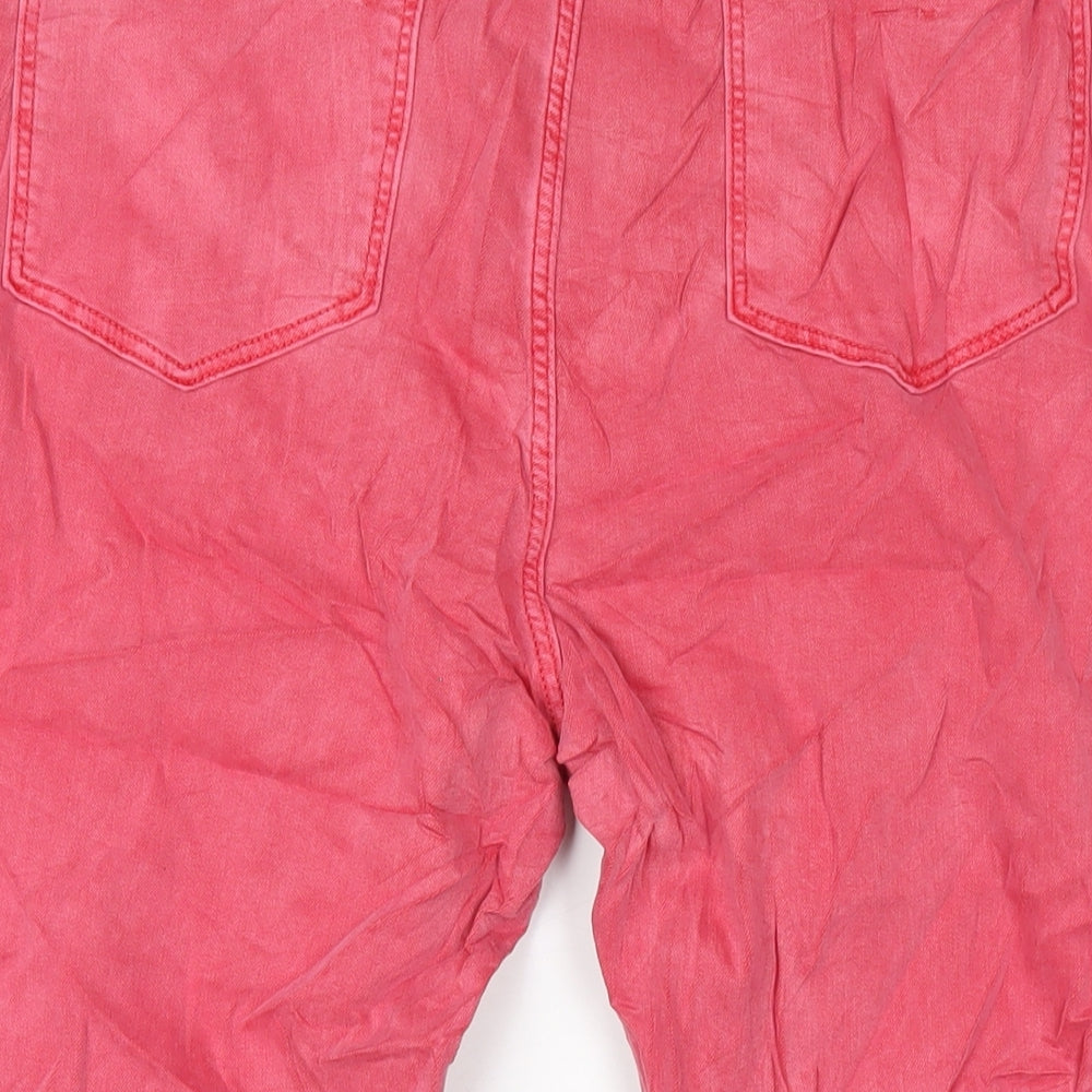 Marks and Spencer Womens Red Cotton Cropped Jeans Size 20 L23 in Regular Zip