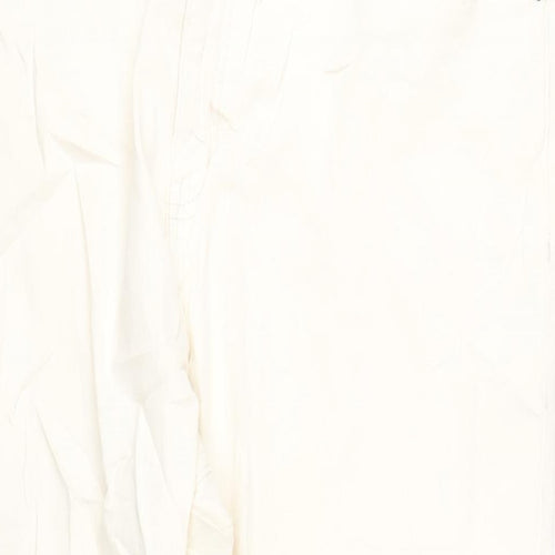 Marks and Spencer Womens Ivory Cotton Straight Jeans Size 22 L30 in Slim Zip