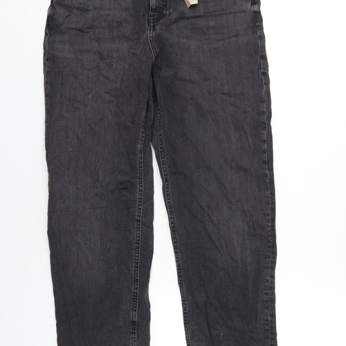 Marks and Spencer Womens Blue Cotton Straight Jeans Size 6 L30 in Regular Zip