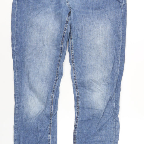 Denim & Co. Mens Blue Cotton Straight Jeans Size 34 in L34 in Regular Button